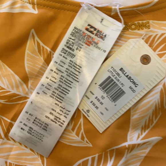 Billabong Little Sun One Piece Swimsuit Marigold - Picture 6 of 7